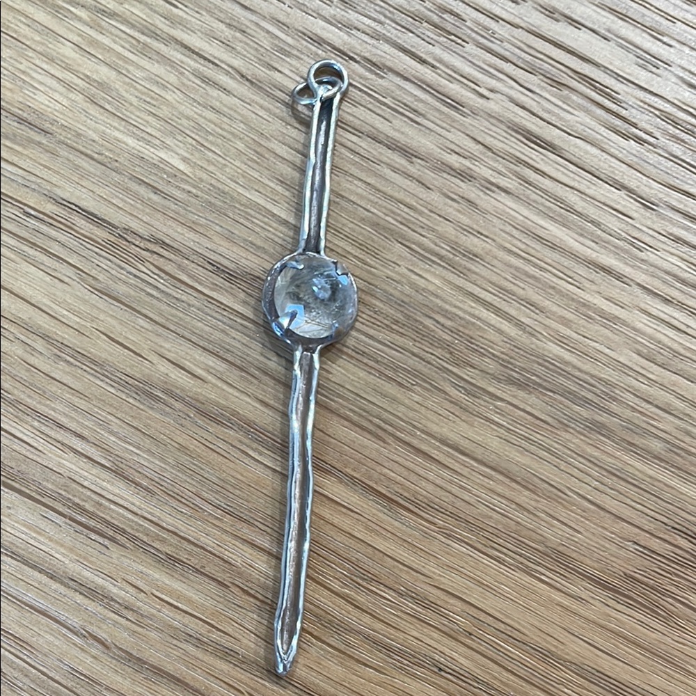 Silver and Quartz Wand/Sword Pendant